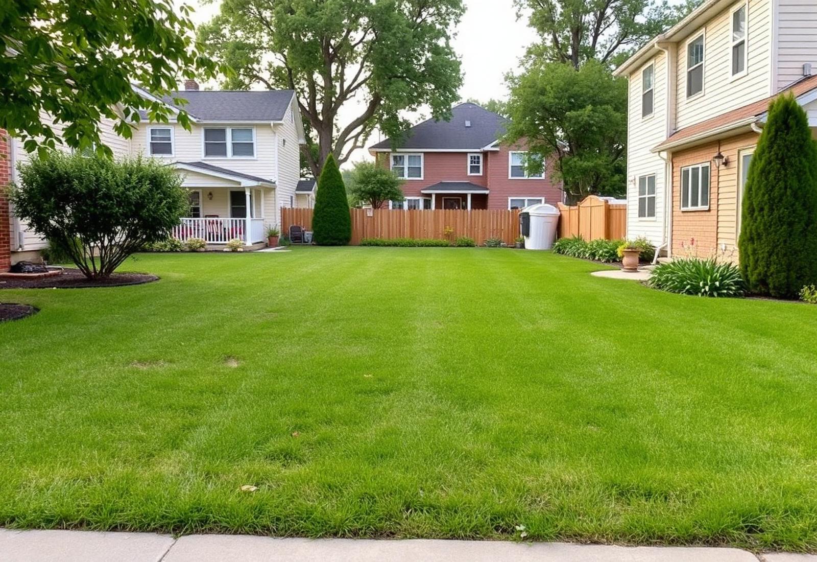 Vacant residential infill lot between two homes